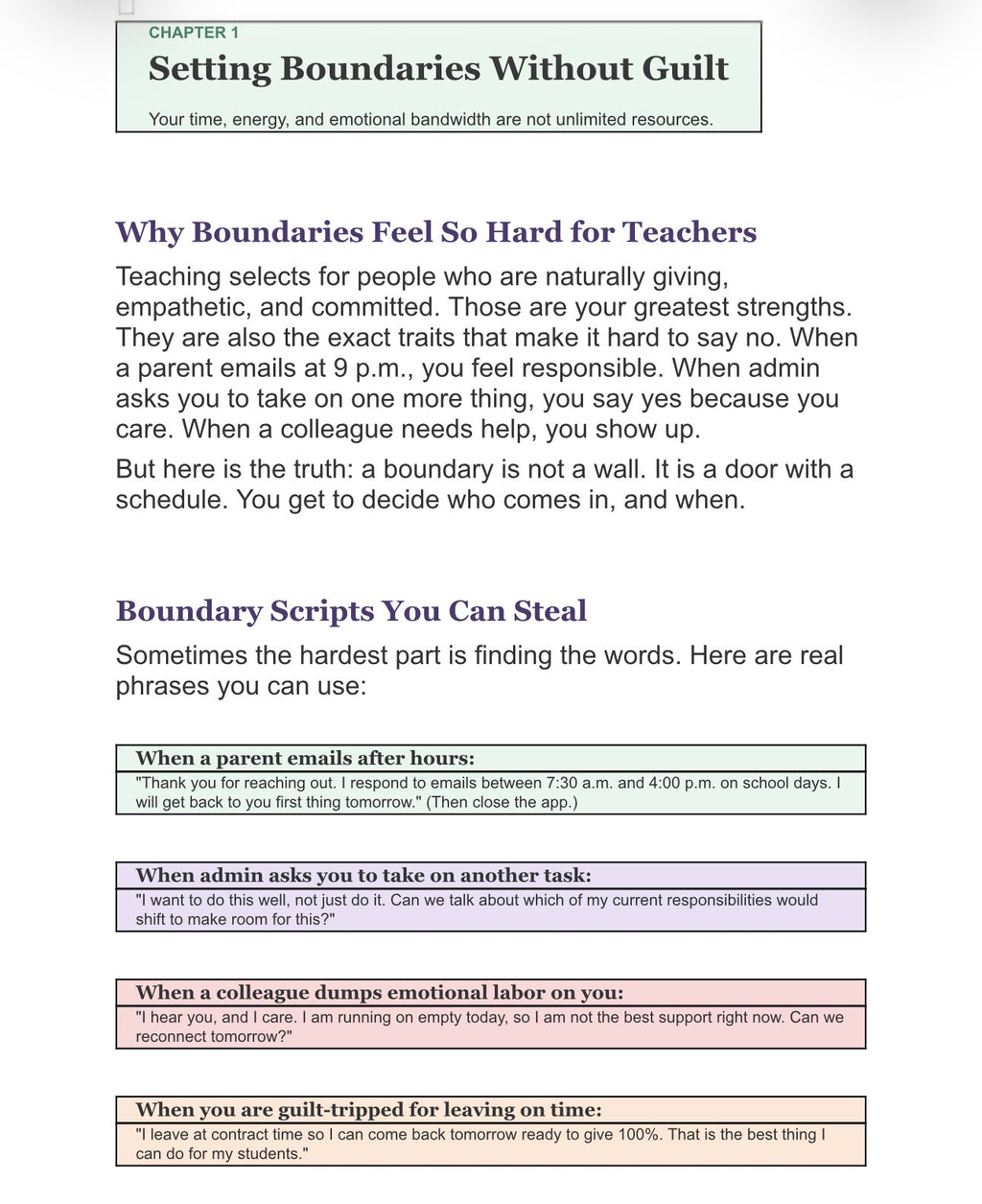 Teacher Self Care Book