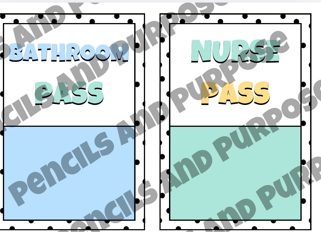 Polka And Pastels Hall Passes