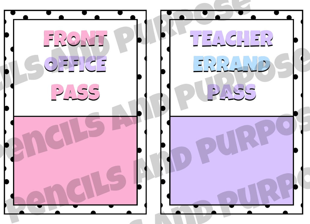 Polka And Pastels Hall Passes