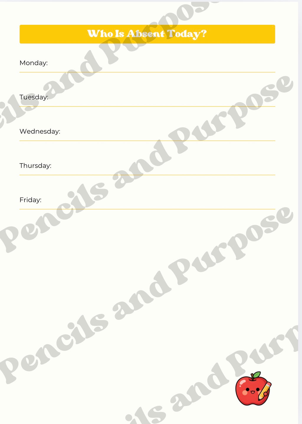 Substitute Teacher Binder