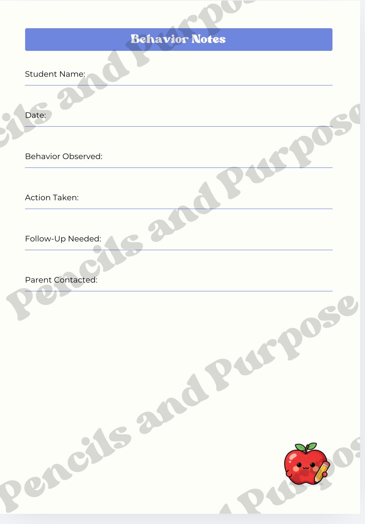 Substitute Teacher Binder