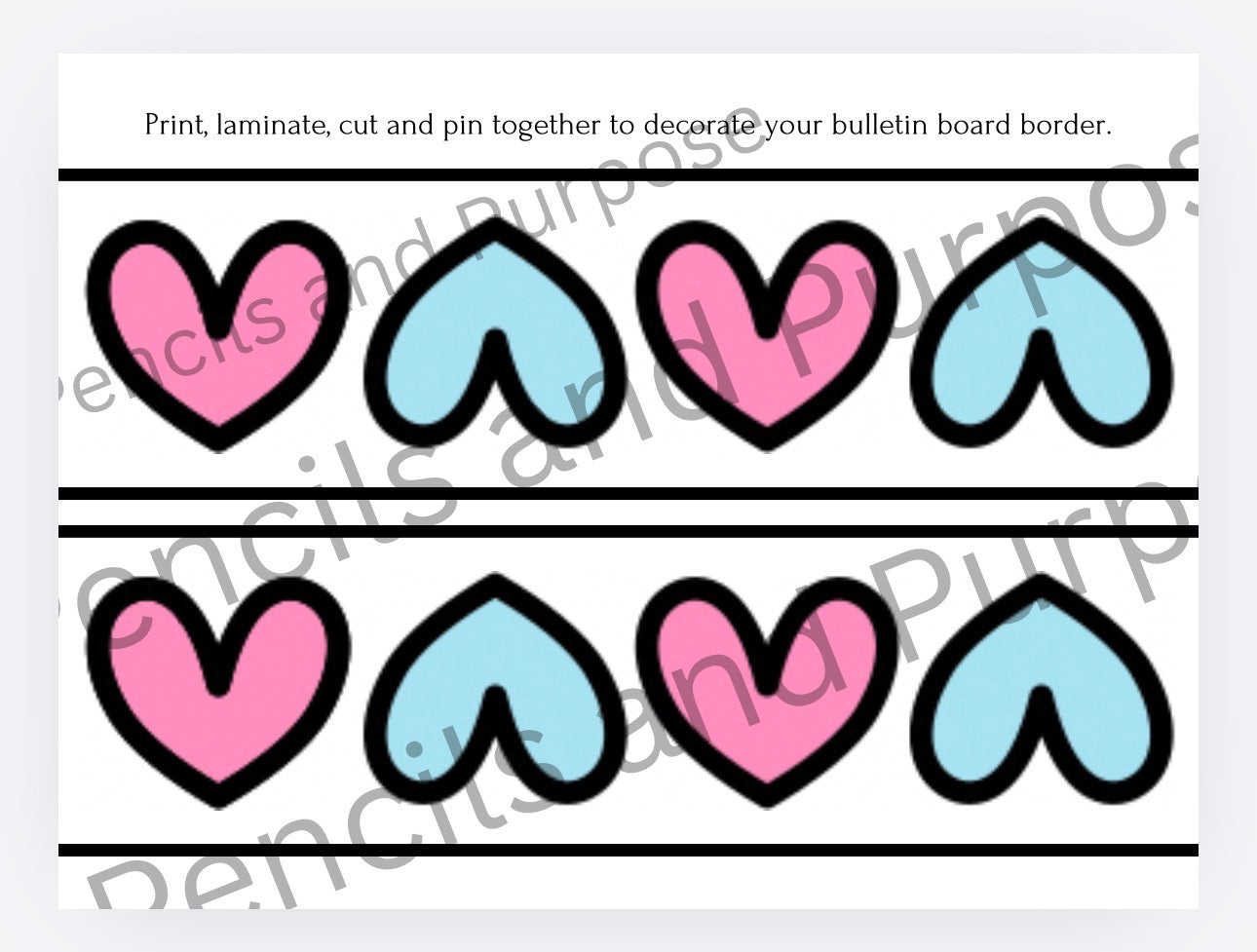 Cotton Candy Heart Border