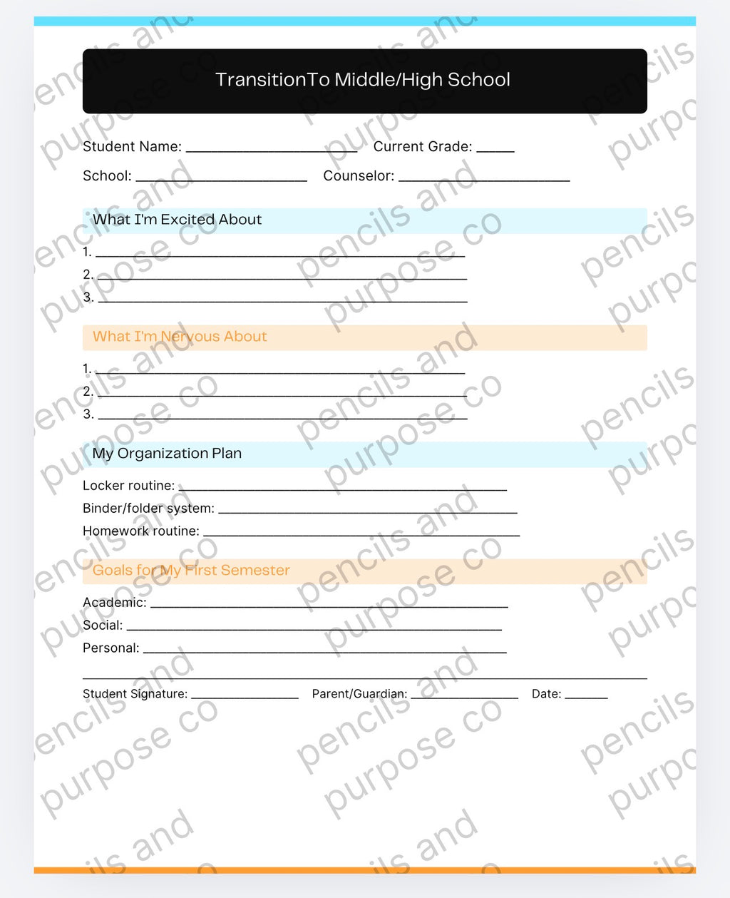 Student Success Forms / Middle and High School