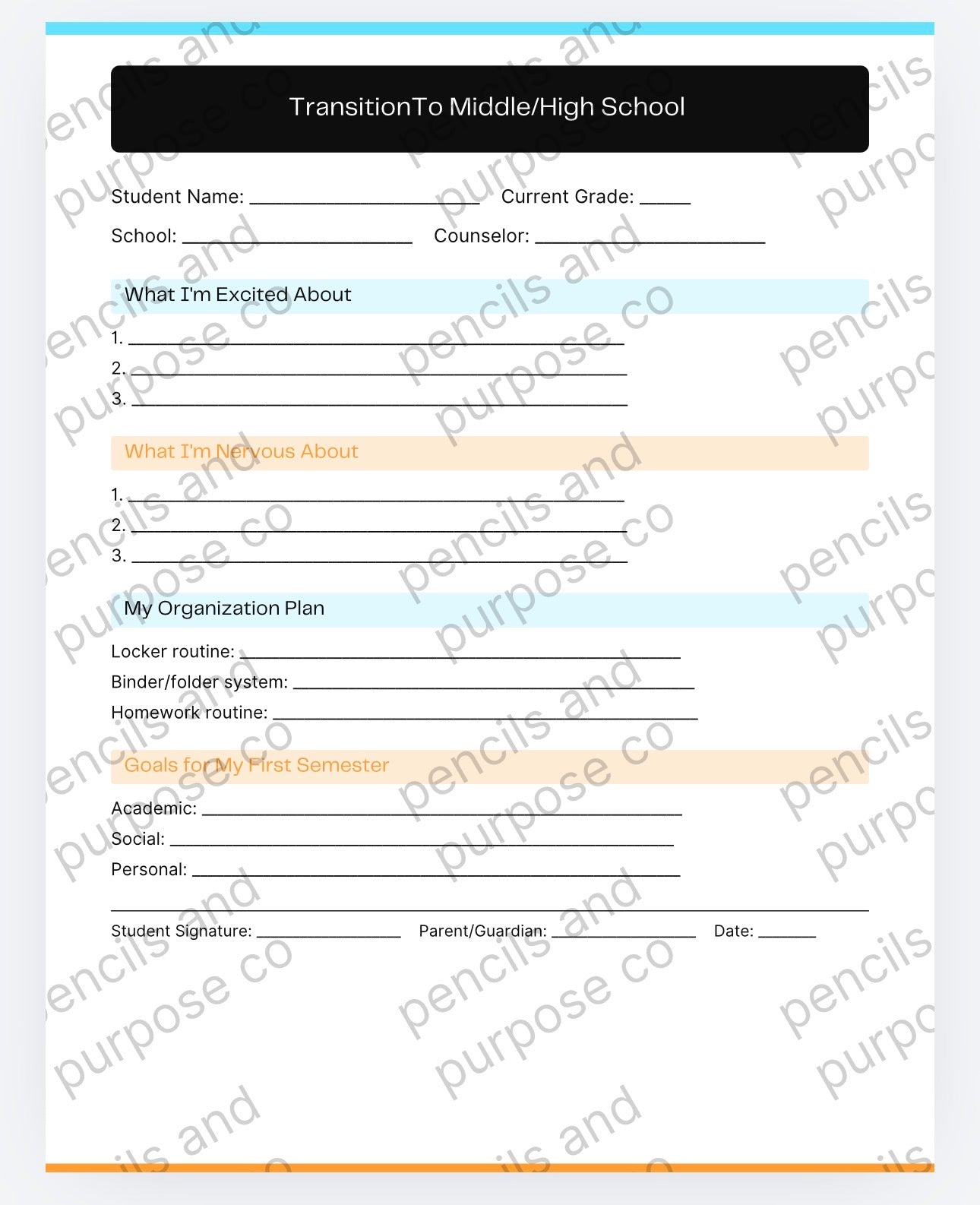 Student Success Forms / Middle and High School