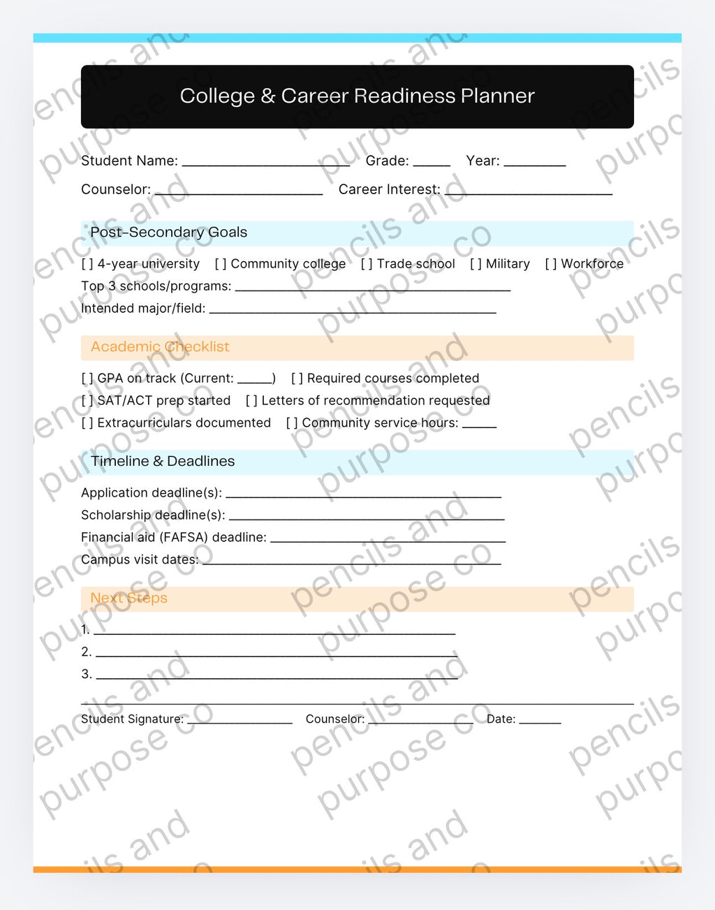 Student Success Forms / Middle and High School