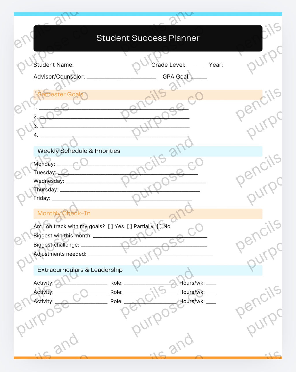Student Success Forms / Middle and High School