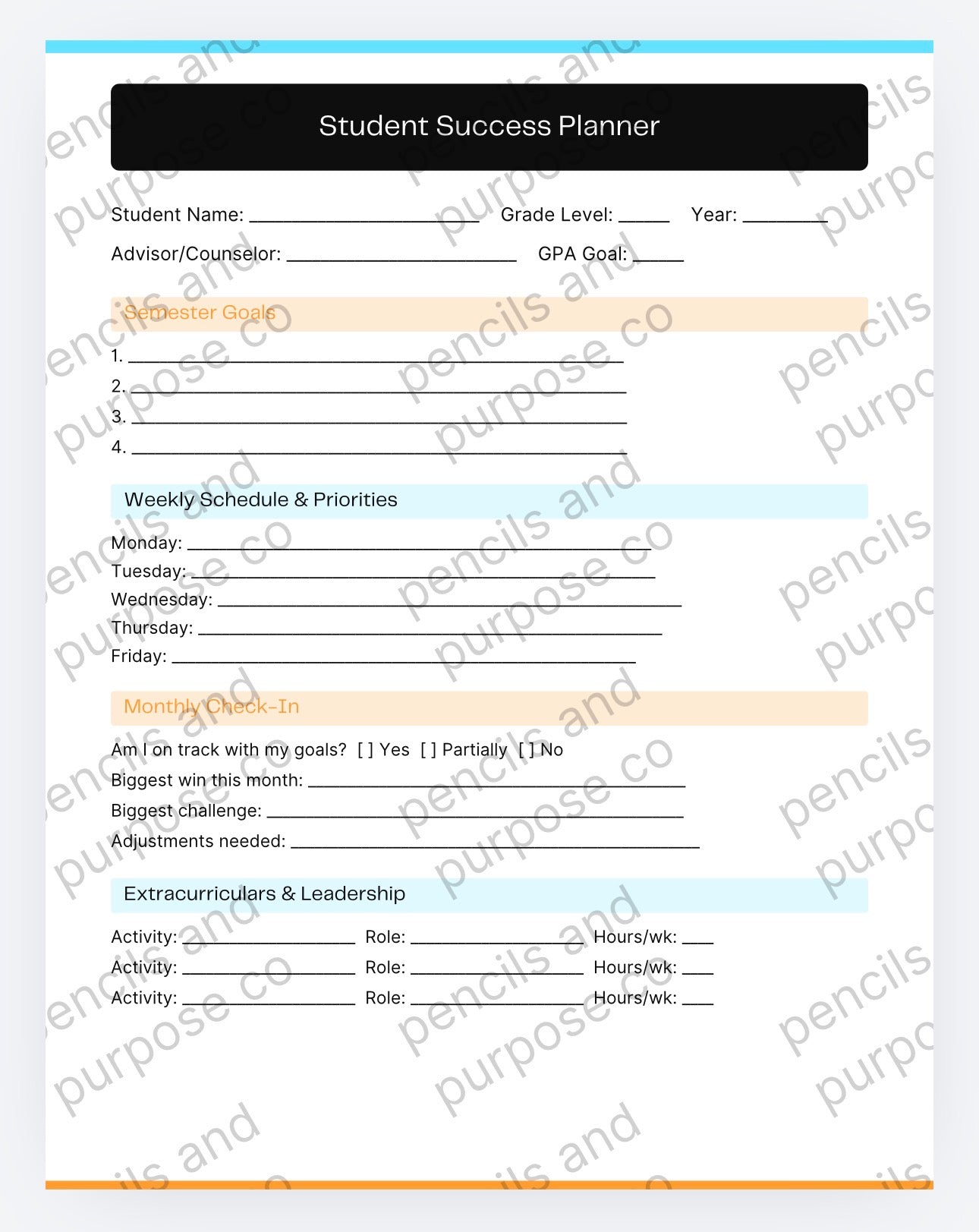 Student Success Forms / Middle and High School