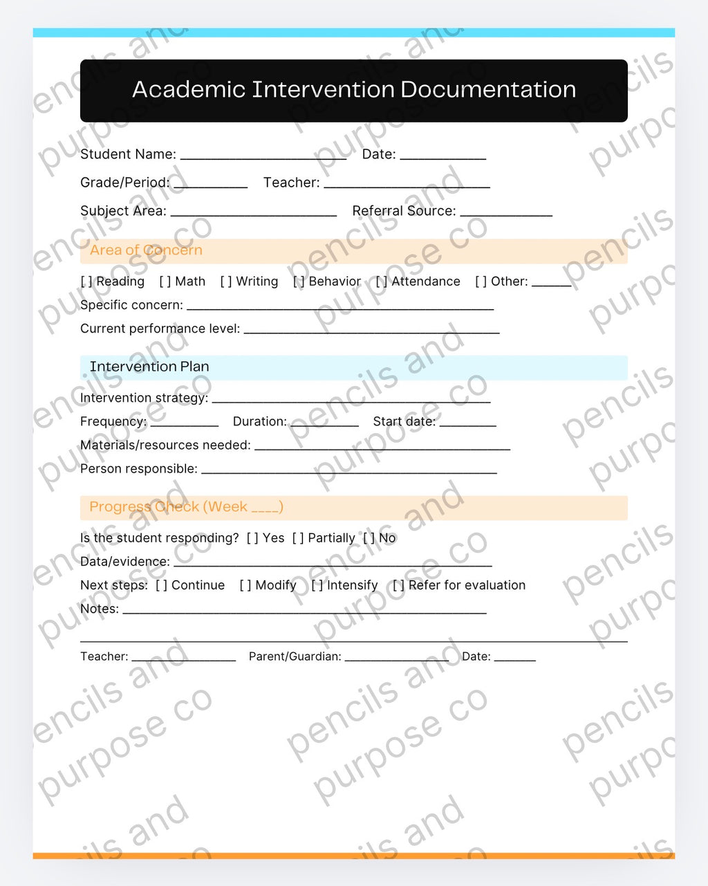 Student Success Forms / Middle and High School