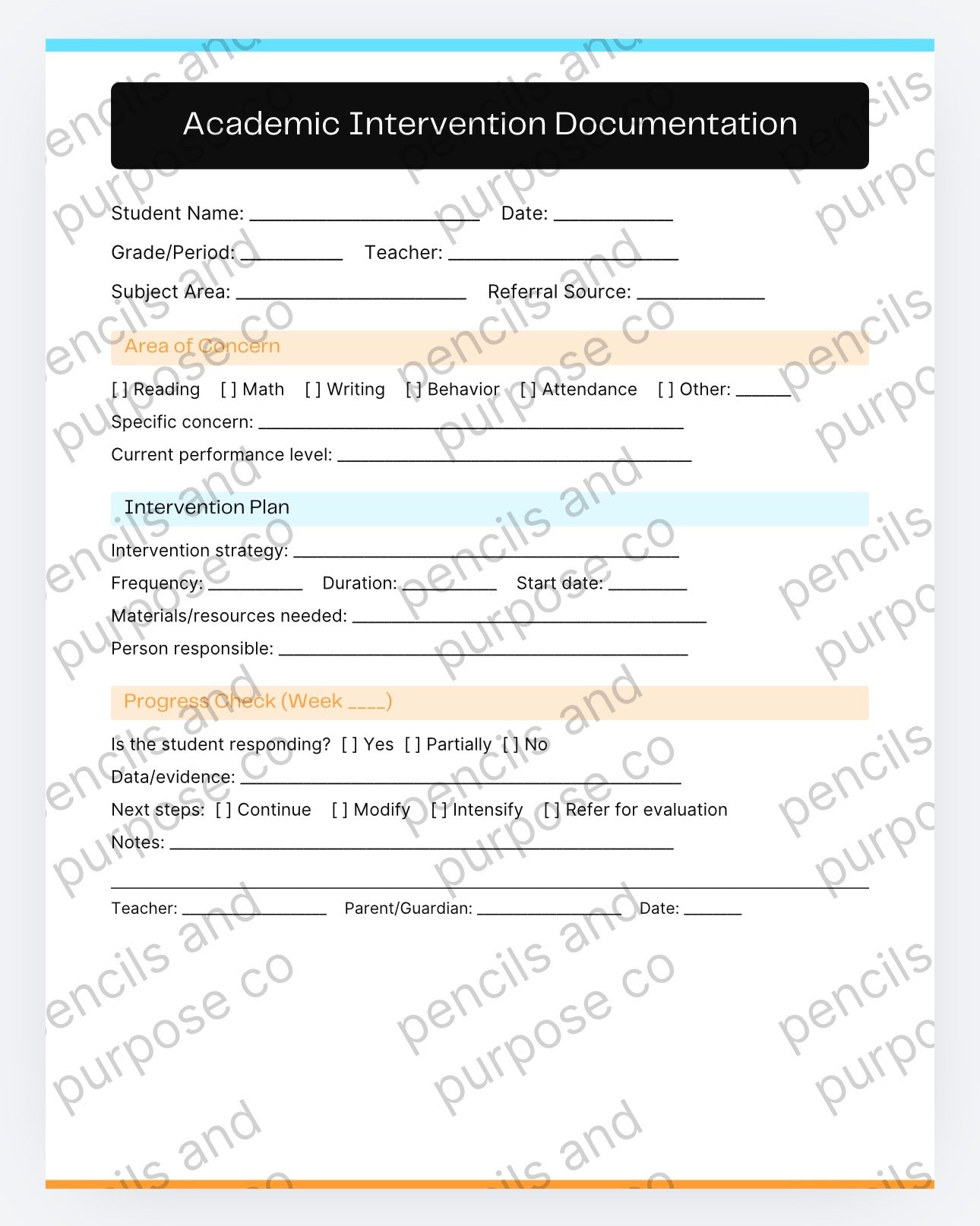 Student Success Forms / Middle and High School