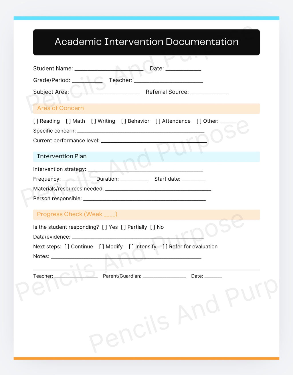 Student Success Forms / Middle and High School