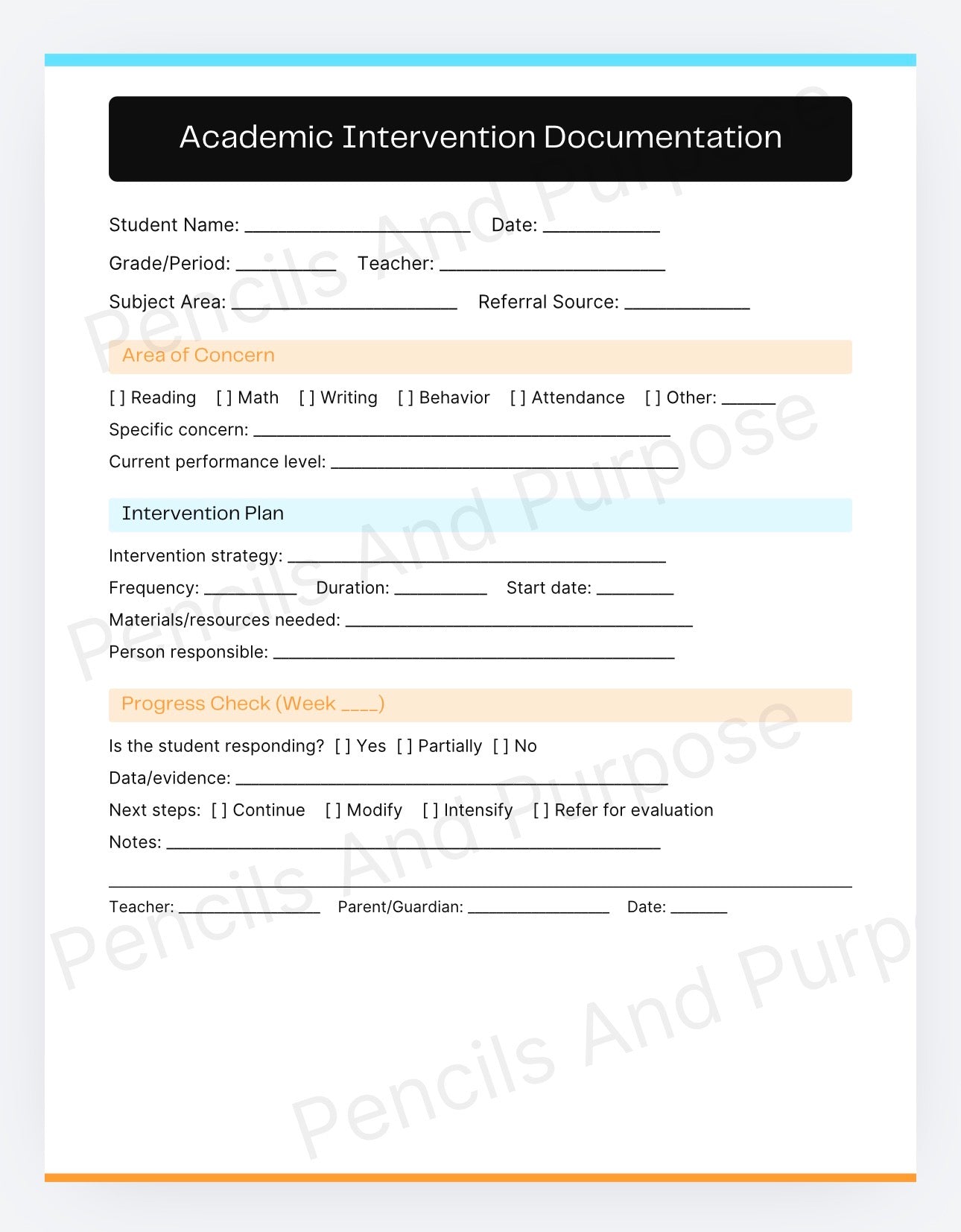 Student Success Forms / Middle and High School