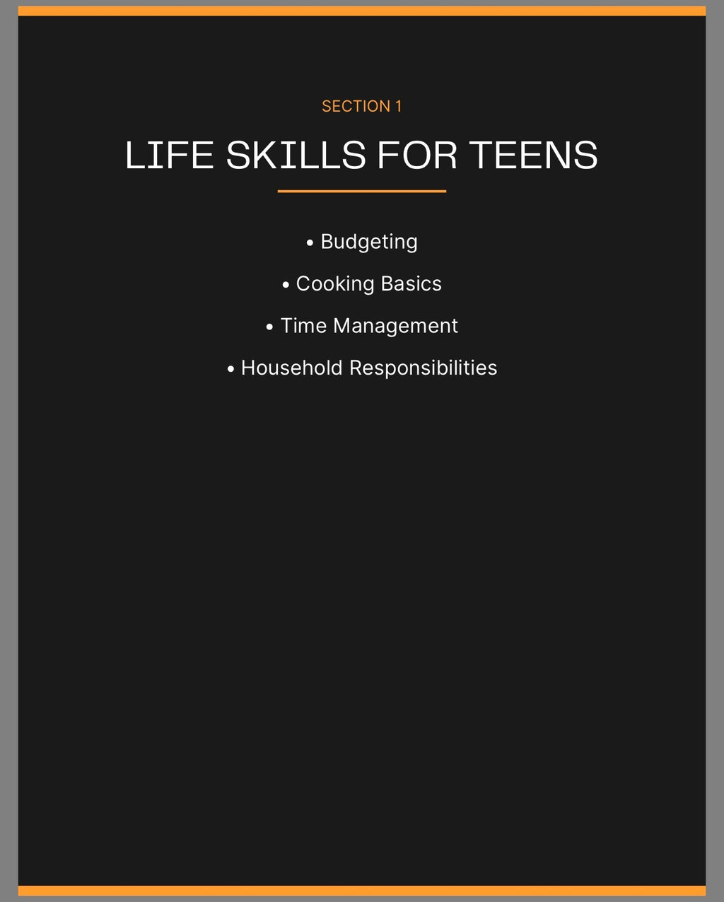 Life Skills Book For Middle and High School
