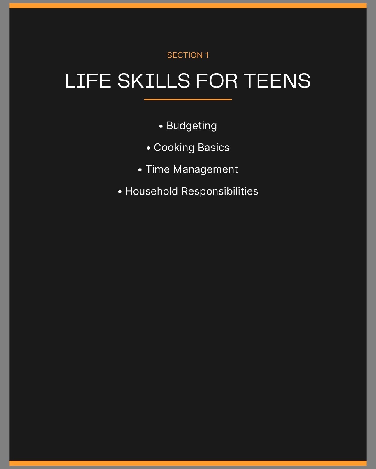 Life Skills Book For Middle and High School