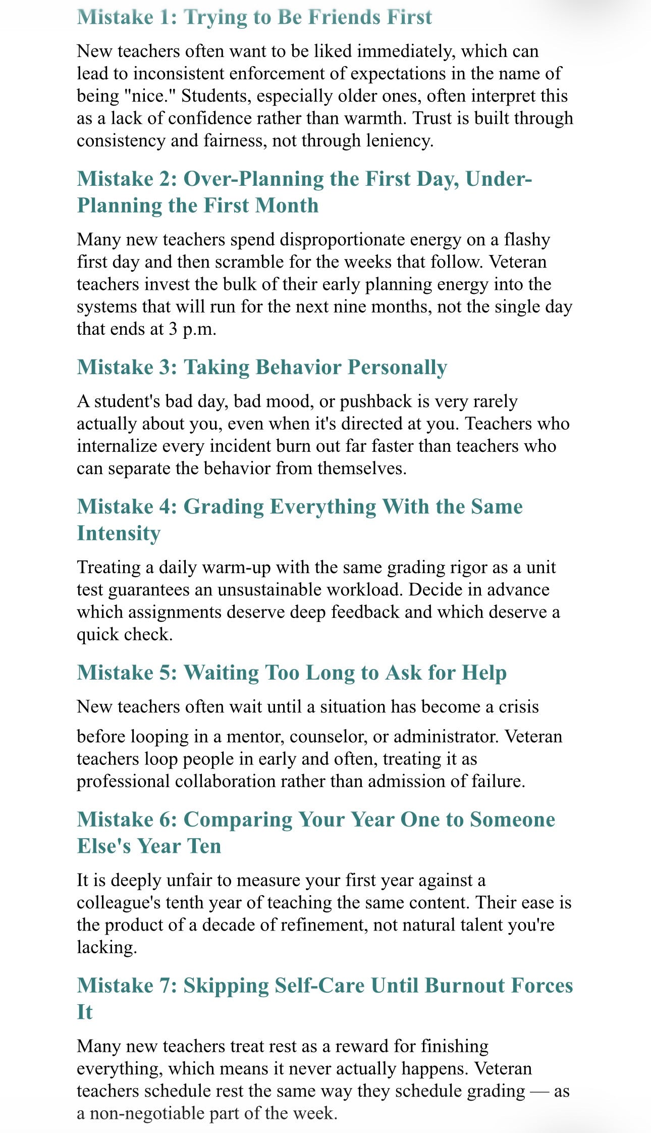 First Year Teacher Survival Guide