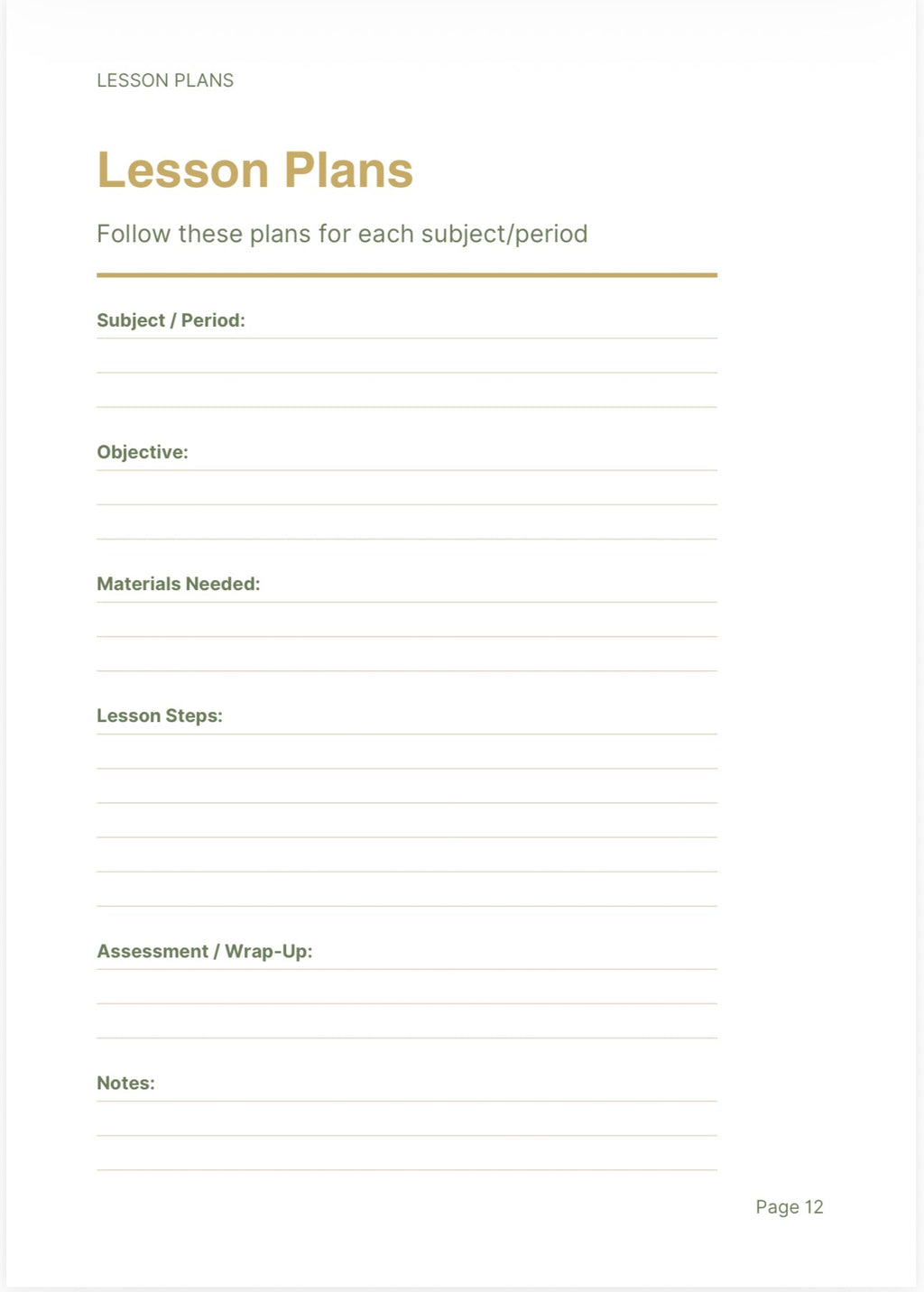 Maternity Leave Sub Binder