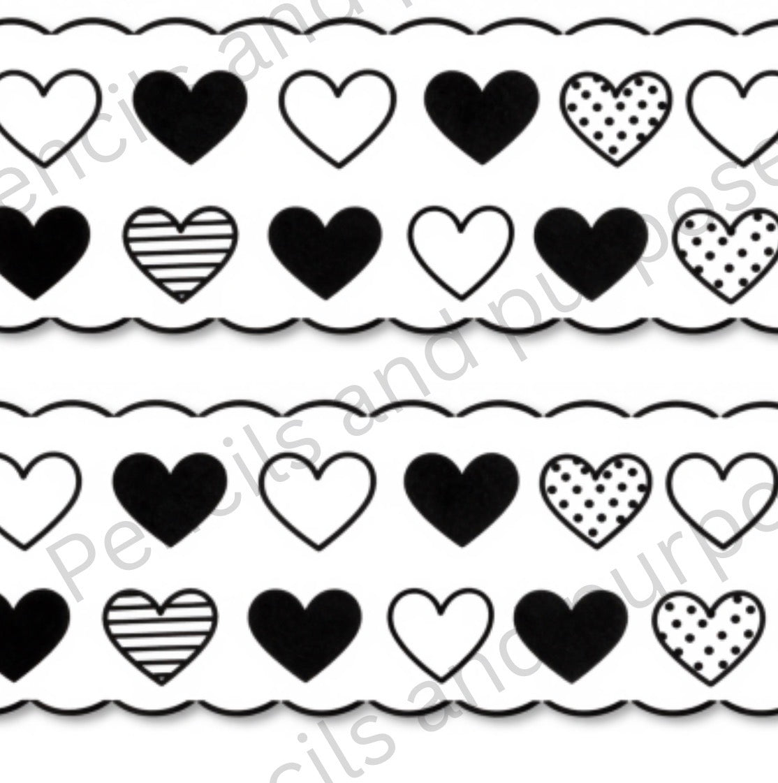 Black And White Heart Border