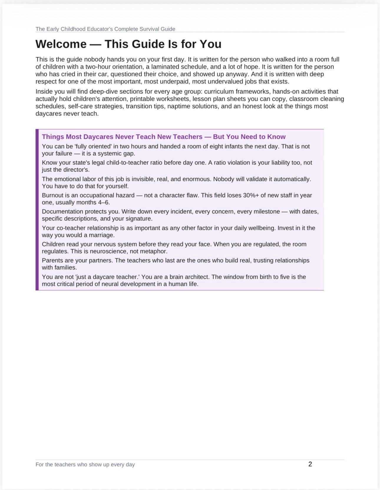 The Early Childhood Educators Ultimate Survival Guide