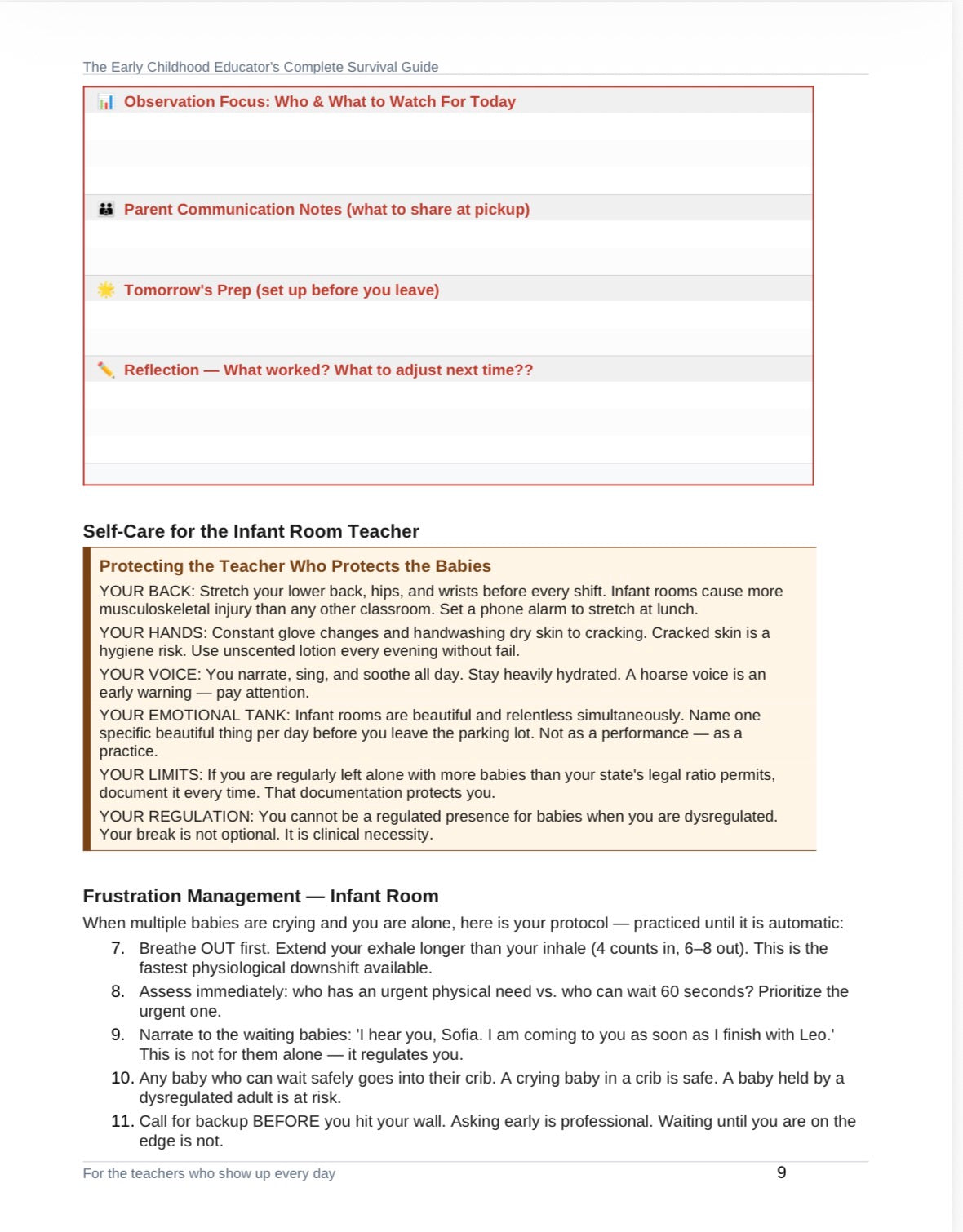 The Early Childhood Educators Ultimate Survival Guide