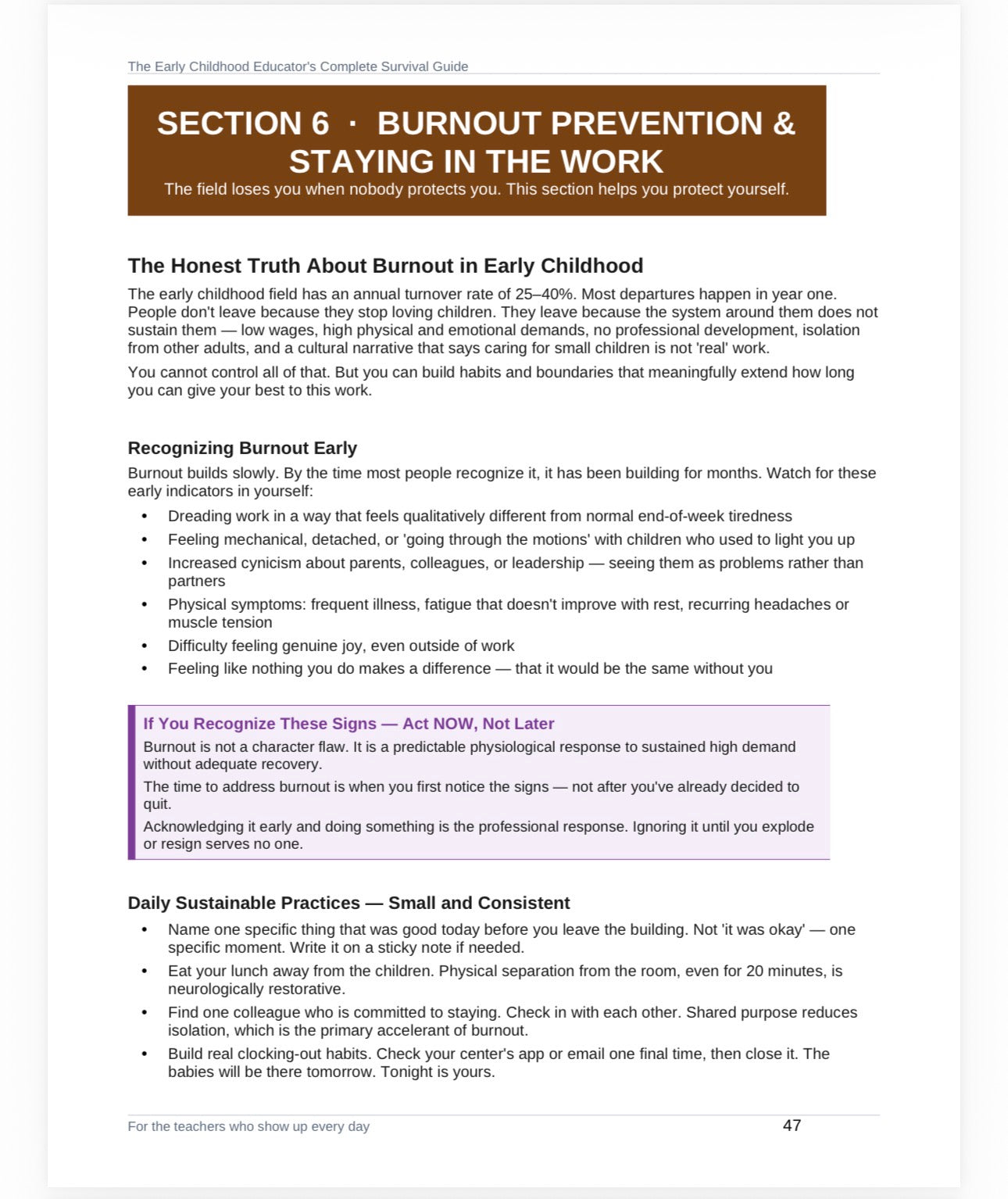 The Early Childhood Educators Ultimate Survival Guide