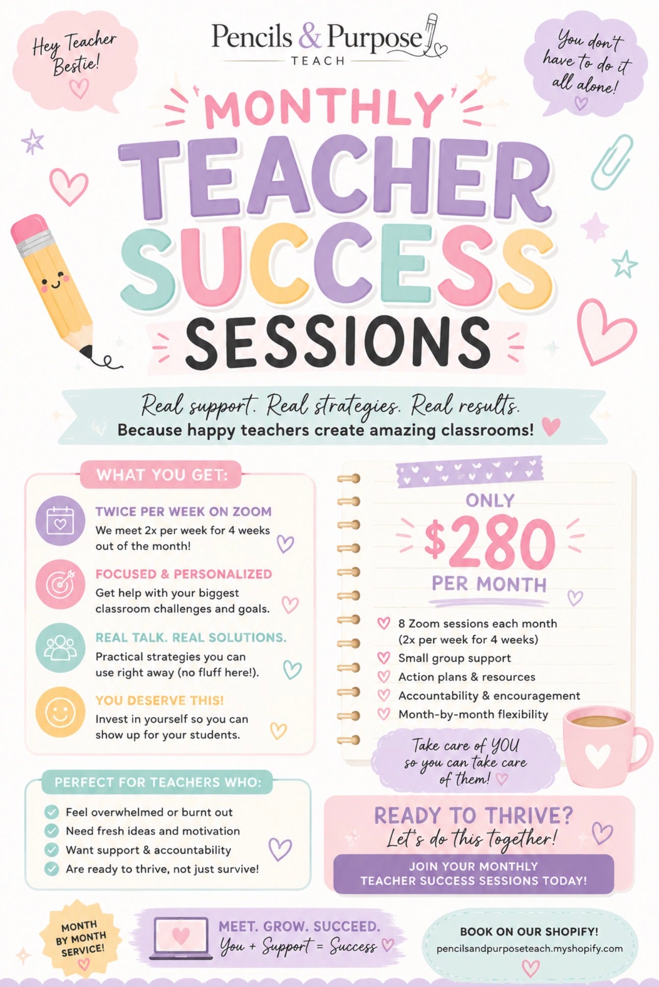 Teacher Success Coaching Monthly Plan