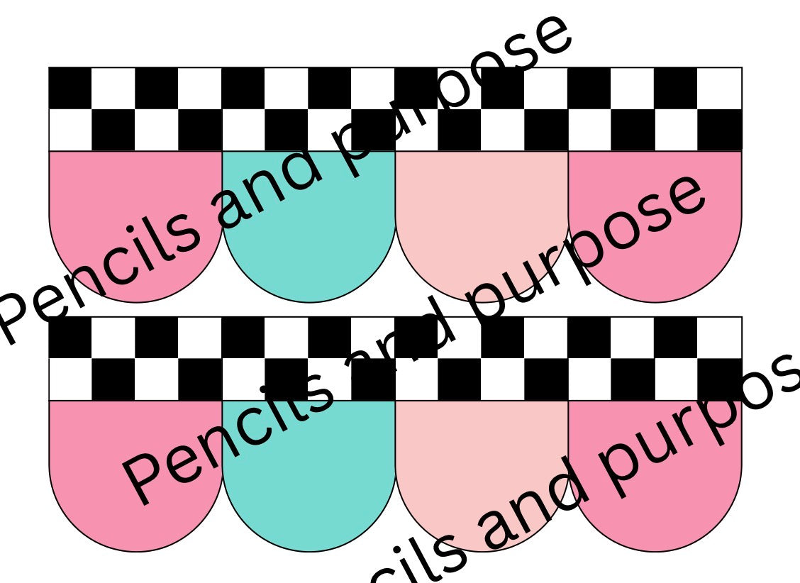 Cotton Candy Retro Border