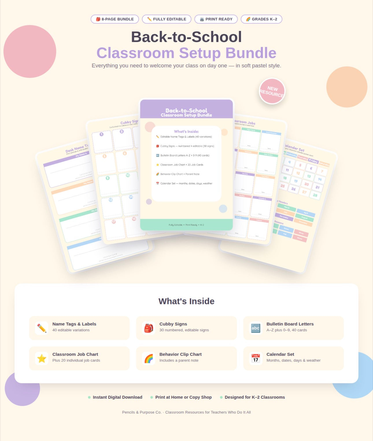 Pastel Classroom Bundle